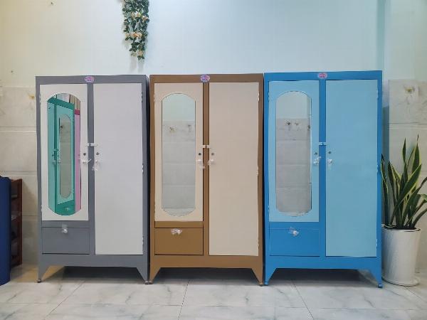 Tủ sắt quần áo rộng 90 cao 1m6 giá rẻ Đại Thành