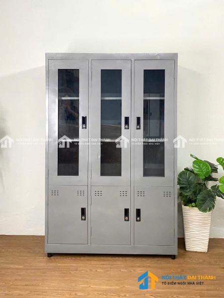 Tủ hồ sơ văn phòng trên 3 cánh kính dưới 3 cánh mở cao cấp 